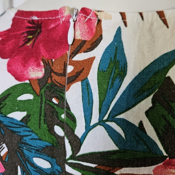 Anthropologie Everly Linen Blend Tropical Dress - Picture 5 of 10